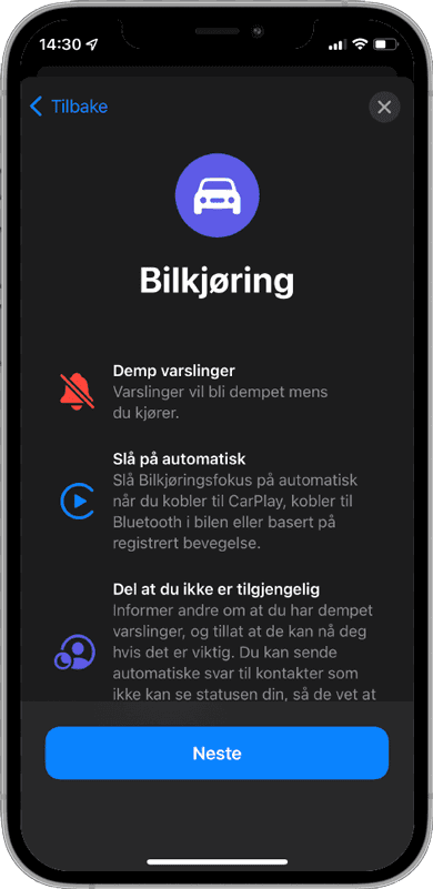 Bilmodus på iPhone