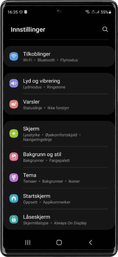 Bilmodus på Android